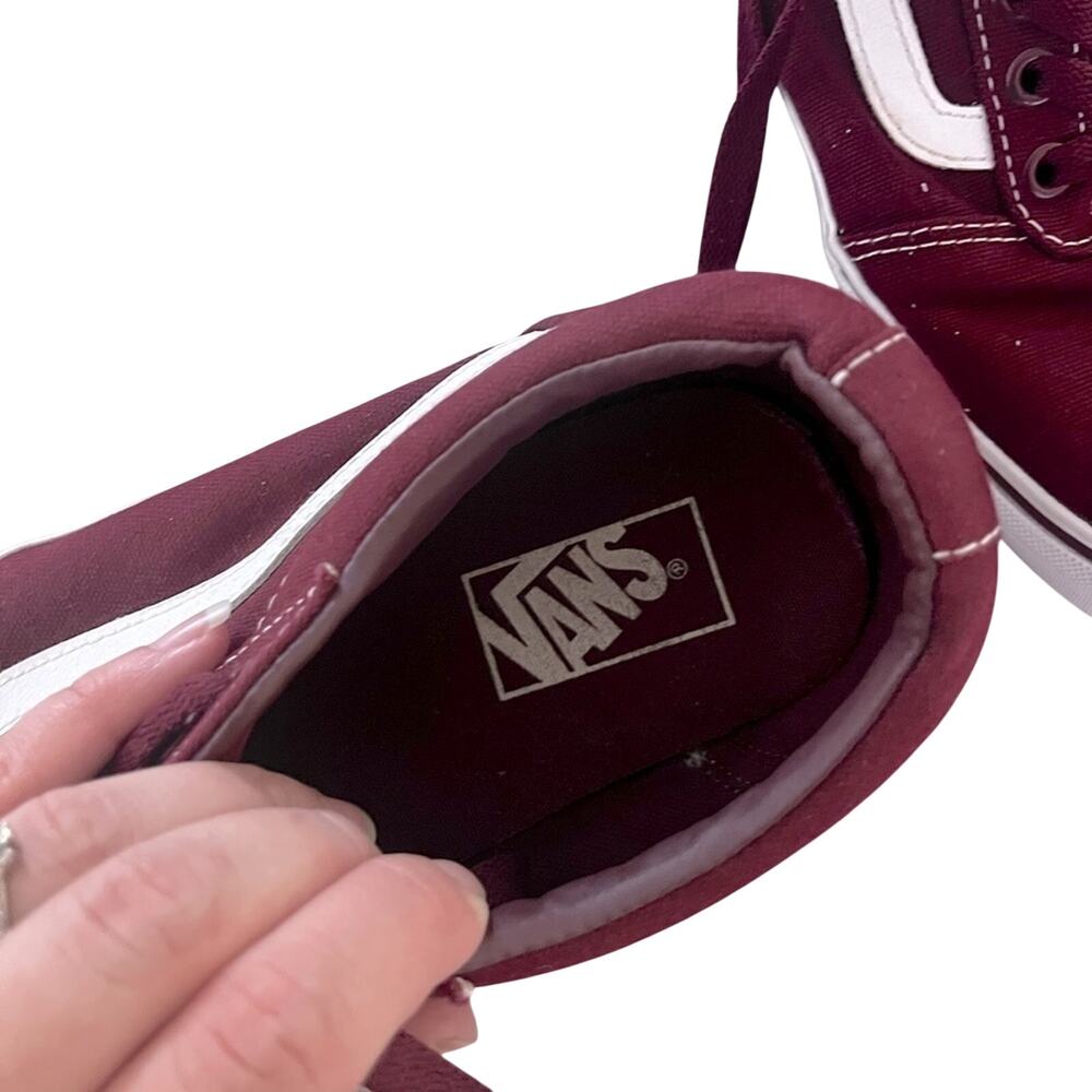 VANS Ward Low Top Sneakers Red Burgundy Maroon Skater Streetwear 10.5 - Picture 7 of 9